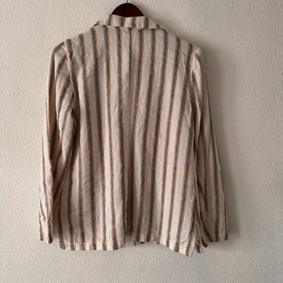 Linen Pinstripe Open Front Blazer Size Medium Style 114336 Casual Maurice’s - Picture 12 of 14